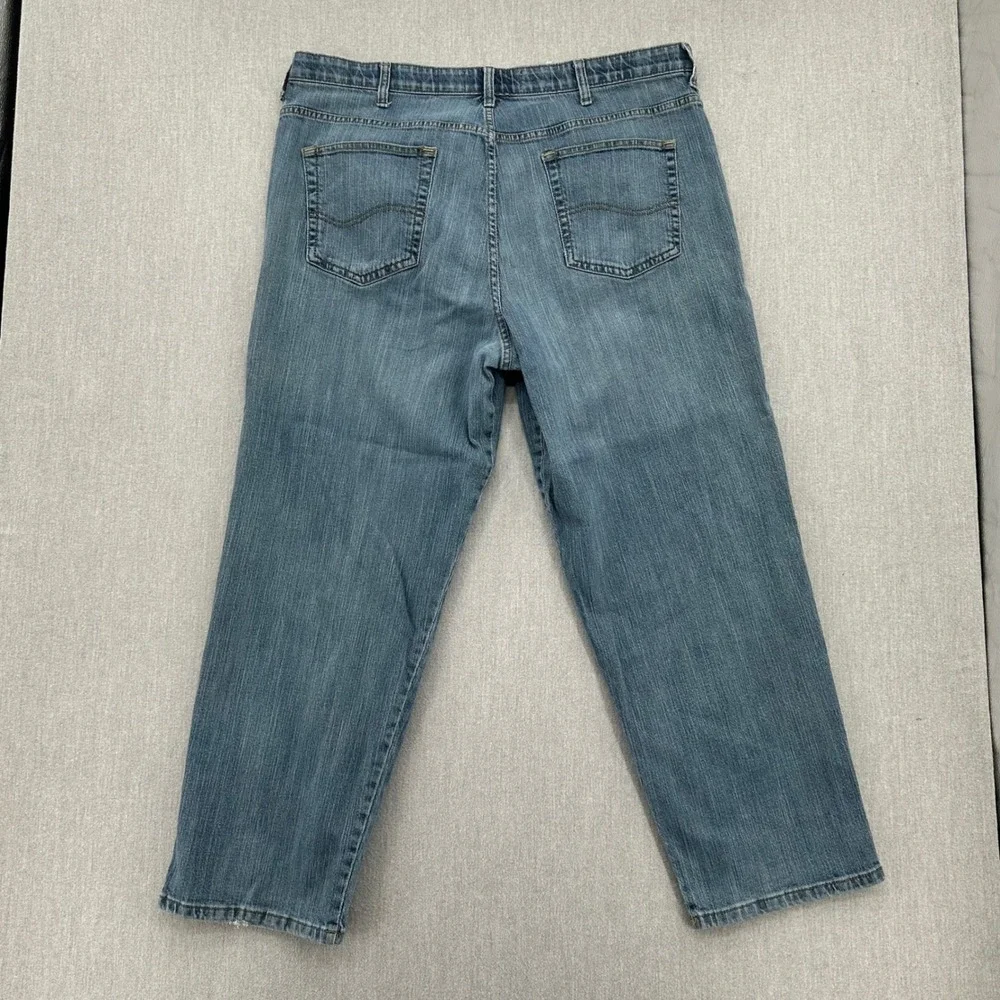 Lee Jeans Mens 44x30 Blue Relaxed Fit Straight Leg Denim Comfort Waist
